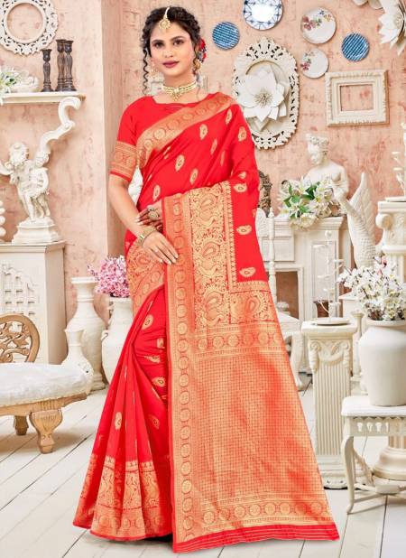 Red SANTRAJ TEXO FAB 1015 New Festive Wear Banarsi Silk Latest Saree Collection 1015 Red